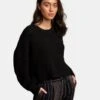 RVCA Louder Ribbed Knit In Black Sweater -Roxy Cloth Store HS1573177891