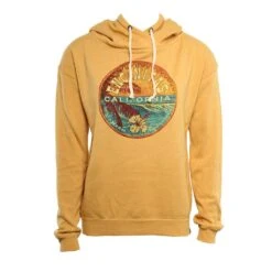 Wave Badge Hoodie In Gold Sweatshirt