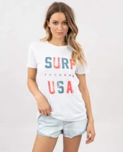 Rip Curl WoSurf USA Boy Tee Shirt In White
