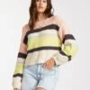 Billabong Seeing Stripes In Lemongrass (Les) Sweater -Roxy Cloth Store HS1610058872