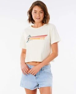 Rip Curl WoGolden State Crop Tee Shirt In Bone (Bo