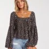 Billabong Save Just Beachy Top In Black Shirt -Roxy Cloth Store HS1612218596