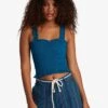 Roxy Sunday Mind Smocked Strappy In Corsair (Brr0) Tank Top -Roxy Cloth Store HS1616105920