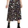 RVCA Floral Pop Midi In Black Skirt -Roxy Cloth Store HS1617741031