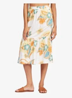 Roxy Easy Take Midi In White Skirt