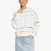 Roxy Bay Rolling In White Sweatshirt -Roxy Cloth Store HS1618850865