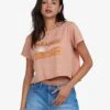 Roxy My Paradise Cropped In Toasted Nut (Ckn0) Shirt -Roxy Cloth Store HS1618859783
