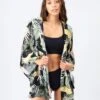 Rip Curl Coastal Palms Kimono In Black Shirt
