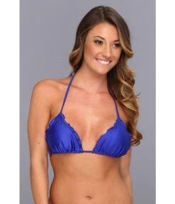 Cosita Buena Wavey Triangle Bikini Top (electric Blue)